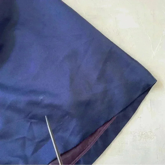 Vintage Victor Costa Navy Blue Ballgown Dress Iridescent Fit n Flare Size XL - Picture 10 of 10